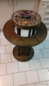Kuřácký mosazný stolek nahoře s mozaikou + kuřácká sada - 4