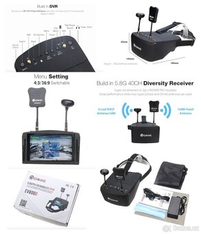 Nové FPV brýle Eachine EV800D True Diversity Doprava ZDARMA - 4