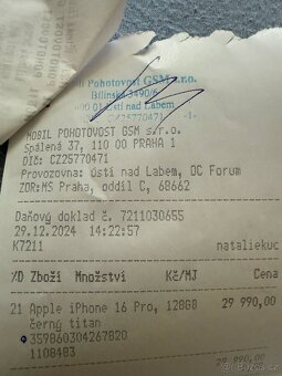 iPhone 16 Pro 128GB černý titan záruka - 4