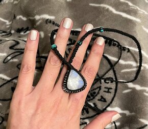 Orig. náhrdelník s měsíčním kamenem, hand made, sleva 1100 - 4