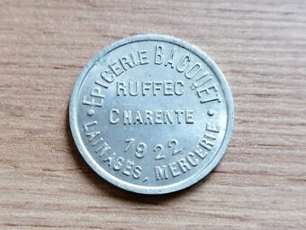 Francouzské nouzové mince 5 a 10 Centim. 1922 Ruffec Francie - 4
