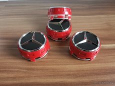 středové krytky Mercedes AMG 75mm černé stříbrné pokličky - 4
