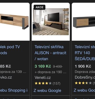Konferenční stolek a TV police s úložným prostorem - 4