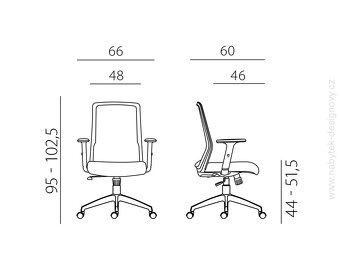 Prodám Kancelářská židle 2ks NOVELLO WHITE-BLACK - 4