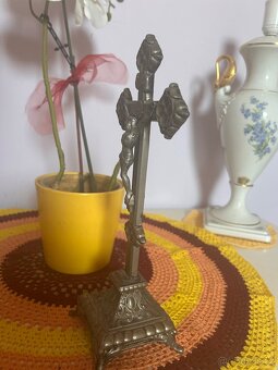 Starožitný kříž cínový - 4