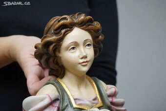Velká dřevěná malovaná socha ruční práce v - 61 cm - 4