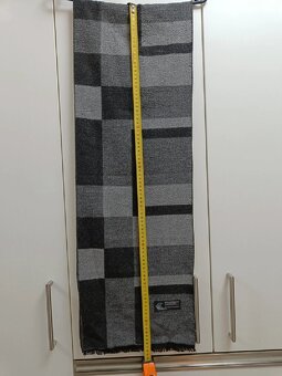 Pánská šedočerná vlněná šála - 4