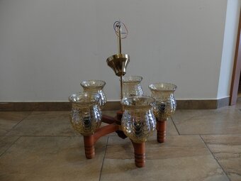 Dřevěný lustr (Art Deco ?) - 4