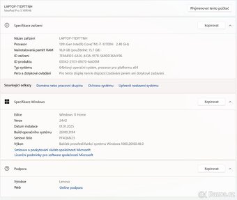 Notebook Lenovo IdeaPad Pro 5 16IRH8 celokovový - 4