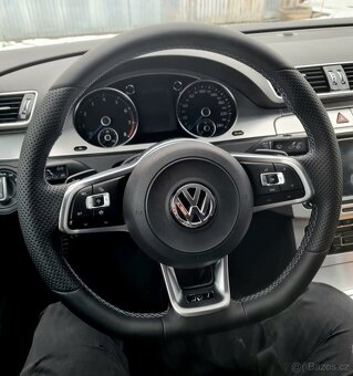 VOLANT VOLKSWAGEN R RLINE kožený BIELE PREŠÍVANIE - 4