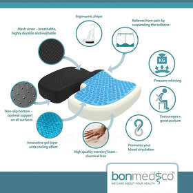 Bonmedico® - Large terapeutický podsedák z paměťové pěny a g - 4