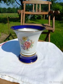 Porcelánová váza zdobená kobalt Royal Dux Duchcov - 4