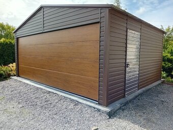 Plechová garáž 6×5 m – SEGMENTOVÁ BRÁNA + ELEKTRICKÝ POHON - 4