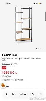 Regál policový kov dub TRAPPEDAL 7 polic - 4