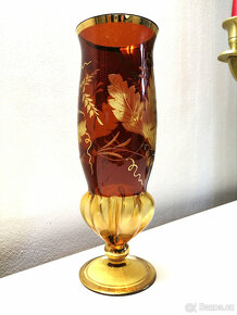 Váza hnědé sklo broušené "24" - 4