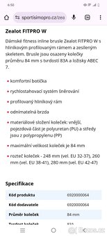 Kolečkové brusle Zealot Fitpro W, 38, 39, 40, 41. Pardubice, - 4
