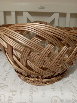 velký kulatý proutěný koš - 4