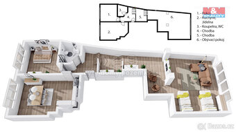Pronájem bytu 3+kk, 102 m², Praha, ul. Žitná - 4