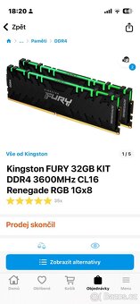 32GB DDR4 3600MT FURY RENEGADE CL16 - 4