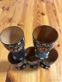Ručně malované dřevěné pohárky - 4