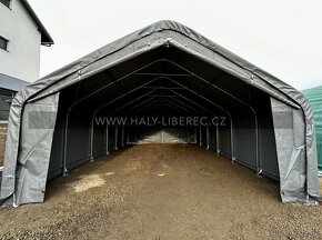 Hala 6.1 x 9.15 x 3.66 m, PVC 750 g/m2 šedá, rovné boky - 4