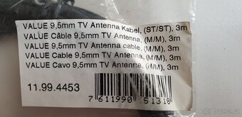 nový TV anténní kabel(ST-ST) 3m - 4