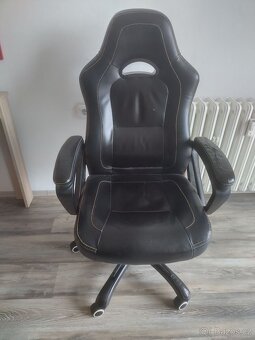 Herní křeslo z umělé kůže - 4