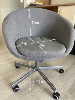 Otočná látková židle IKEA SKRUVSTA – šedá - 4
