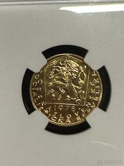 Zlatý československý 1 dukát Karel IV.1978 NGC MS68 - 4