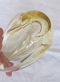 Hutní sklo - citrínový košík M.Klinger - 4