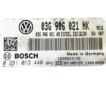 Řídící jednotka motoru 03G906021NK BMP VW Passat B6 2008 - 4