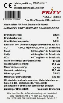 Krbová kamna s výměníkem PRITY S3 W17 - nová, nepoužitá - 4
