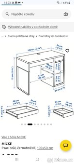 Prodám psací Ikea Mickei stůl - 4