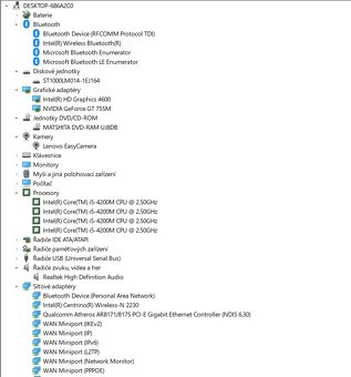 Lenovo Y510P,i5-4200M,WIN 10,HDD 1TB,RAM 8GB,15.6 palců - 4