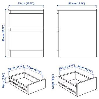 Ikea Kullen noční stolek - nový, nerozbalený - bílá barva - 4