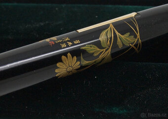 VINTAGE KRABIČKOVÉ LAKOVÉ STOLNÍ PERO DUNHILL NAMIKI S PODST - 4