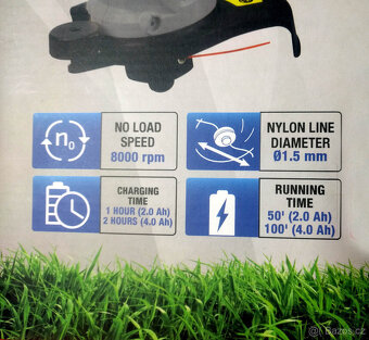 Aku strunová sekačka Daewoo DALGT18 18V+AKU 4.0 Ah+nabíječka - 4