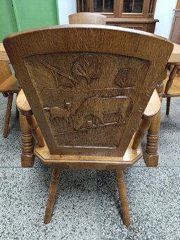 Rustikální / selský jídelní set, stůl, židle, masív - 4