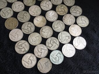 50 kusů 5 korun, vše stříbro 1928 až 1932, mince ČSR - 4