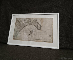 Obraz starožitná mapa zálivu a skál Petatlan z roku 1749 - 4