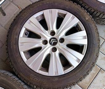 ALU kola R16 orig. Citroen + zánovní zimní pneu - 4