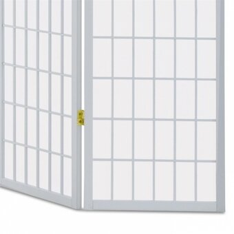 Paravan 3 dílný v bílé dřevěné barvě - 4