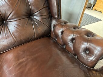 Kožená dvojsedačka Chesterfield - 4