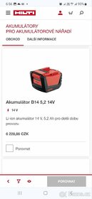 HILTI AKUMULÁTOR B14 1,6 2,6 3,3 5,2 14V - 4