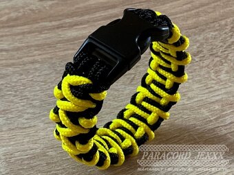 Paracord náramek (17 cm) yellow - black - 4