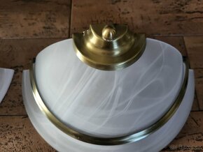 2x NÁSTĚNNÉ SVÍTIDLO- PŮLKA- SKLO+KOV -NÁDHERNÝ DESIGN - 4