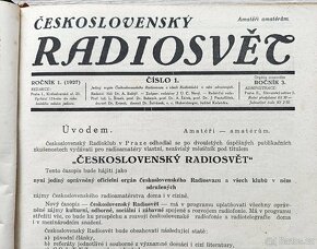 Časopisy ČESKOSLOVENSKÝ RADIOSVĚT, ročník 1, rok 1927 - 4