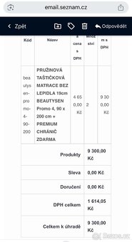 Prodám pěkné zánovní matrace bez lepidla - 90x200 cm - 4