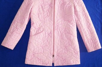 Zateplená růžová prošívaná bunda, vel. 38, zn. JB - 4
