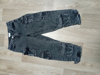 Baggy jeans bílá/černá - 4